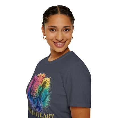 Wild Heart Collection - Elephant Color Splash Unisex Softstyle Graphic T-Shirt