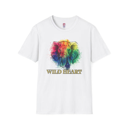 Wild Heart Collection - Elephant Color Splash Unisex Softstyle Graphic T-Shirt