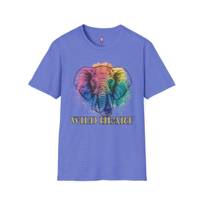 Wild Heart Collection - Elephant Color Splash Unisex Softstyle Graphic T-Shirt