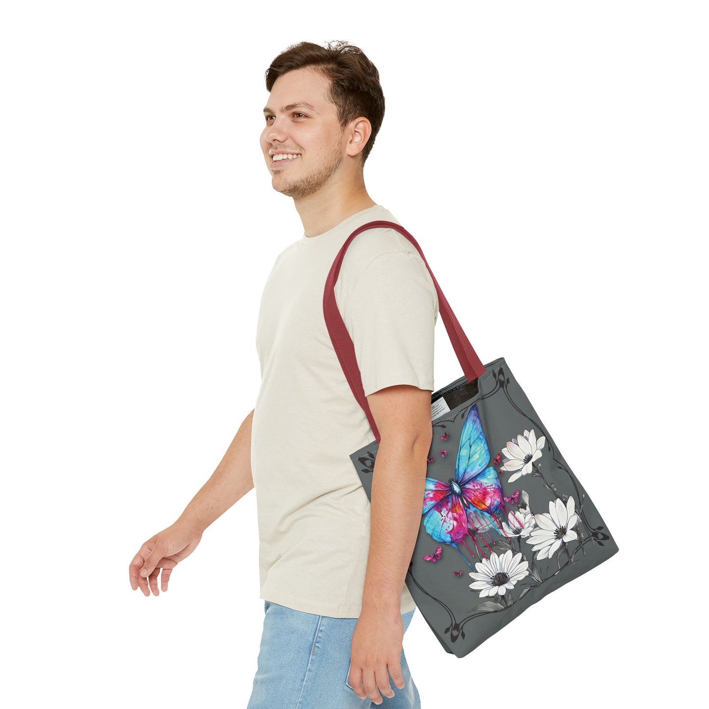 Painted Butterfly in Black and White Tote Bag