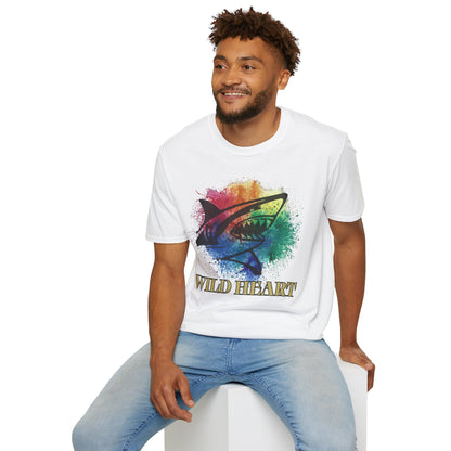 Wild Heart Collection - Shark Color Splash Unisex Softstyle Graphic T-Shirt