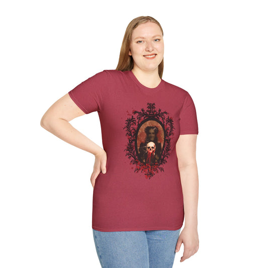 Vintage Gothic Skull Frame - Unisex Softstyle T-Shirt