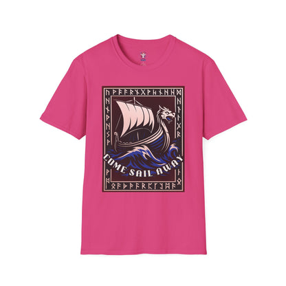 Nordic Runes Viking Ship - Unisex Softstyle T-Shirt