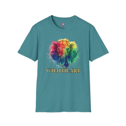 Wild Heart Collection - Elephant Color Splash Unisex Softstyle Graphic T-Shirt