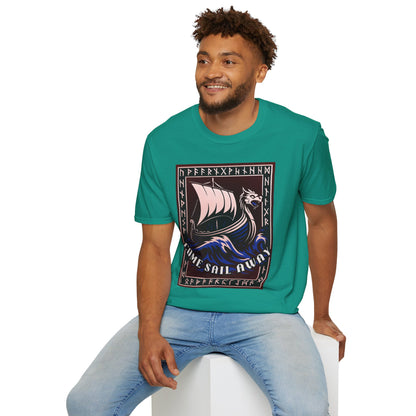 Nordic Runes Viking Ship - Unisex Softstyle T-Shirt