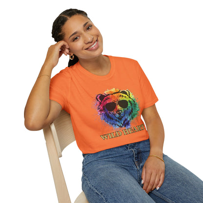 Wild Heart Collection - Bear Color Splash Unisex Softstyle Graphic T-Shirt