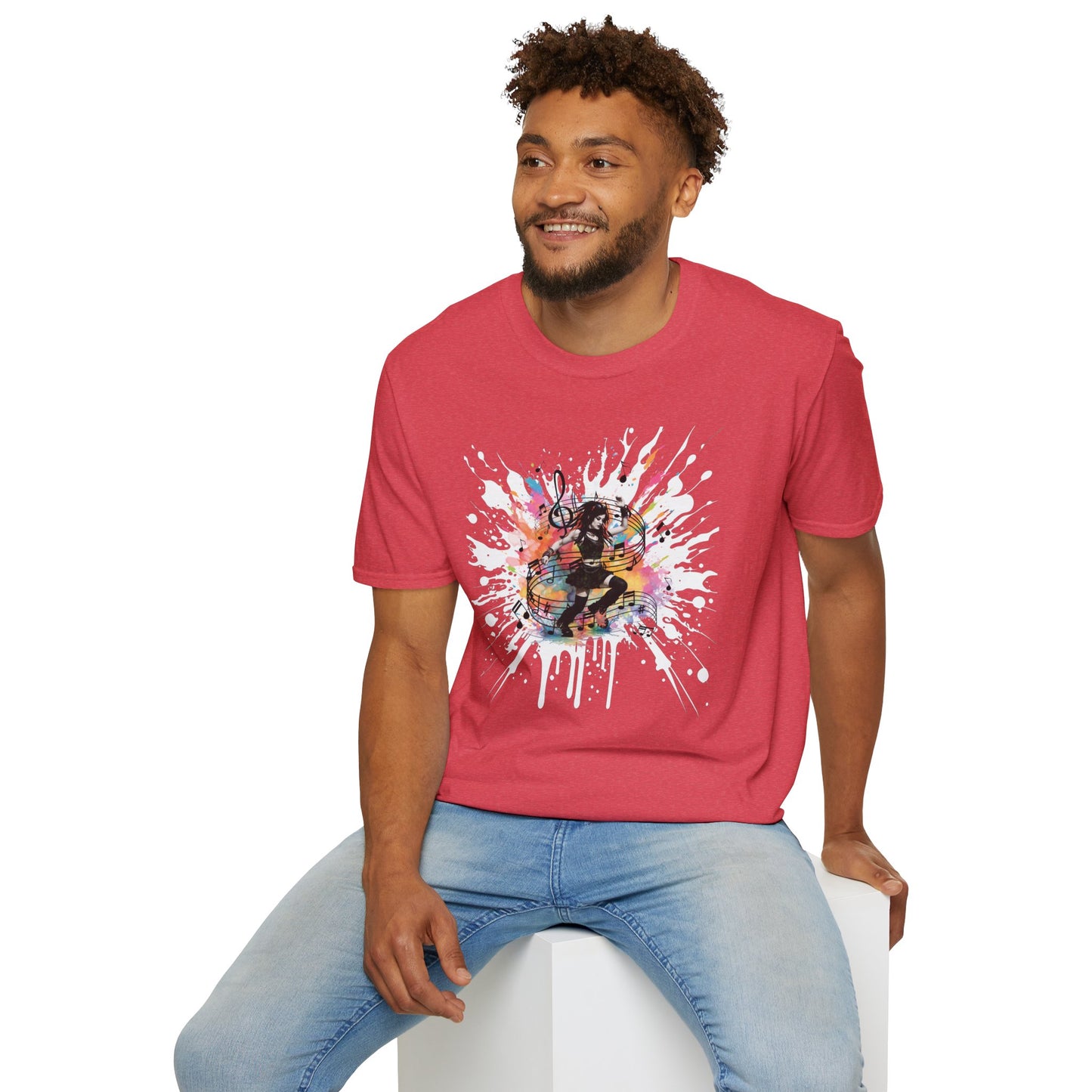Colorful Music Brings Life Punk Dancer - Unisex Softstyle T-Shirt