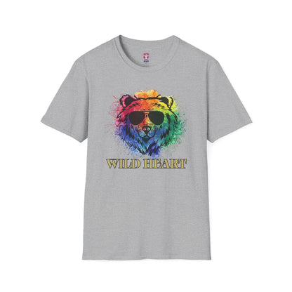 Wild Heart Collection - Bear Color Splash Unisex Softstyle Graphic T-Shirt
