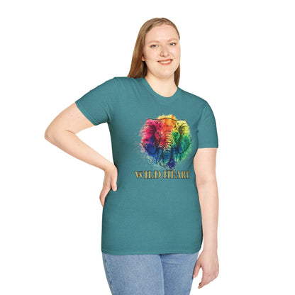 Wild Heart Collection - Elephant Color Splash Unisex Softstyle Graphic T-Shirt