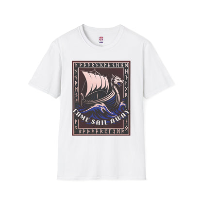 Nordic Runes Viking Ship - Unisex Softstyle T-Shirt