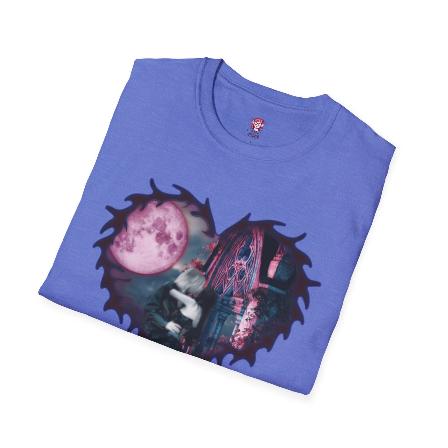 Gothic Couple Under the Moon - Unisex Softstyle T-Shirt