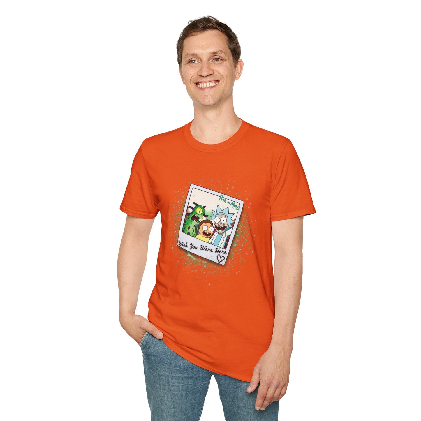 Rick & Morty Polaroid - Wish You Were Here - Unisex Softstyle T-Shirt