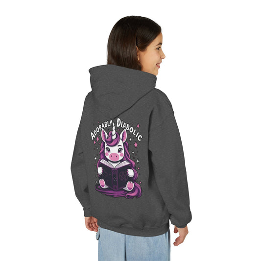 Adorably Diabolic Unicorn Magic - Youth Heavy Blend Hooded Sweatshirt