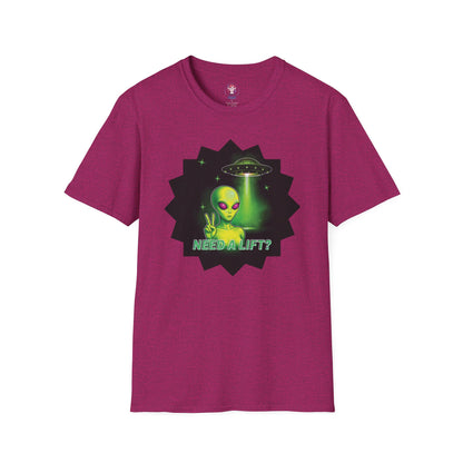 Cool Alien Peace Sign - Need a Lift - Unisex Softstyle T-Shirt