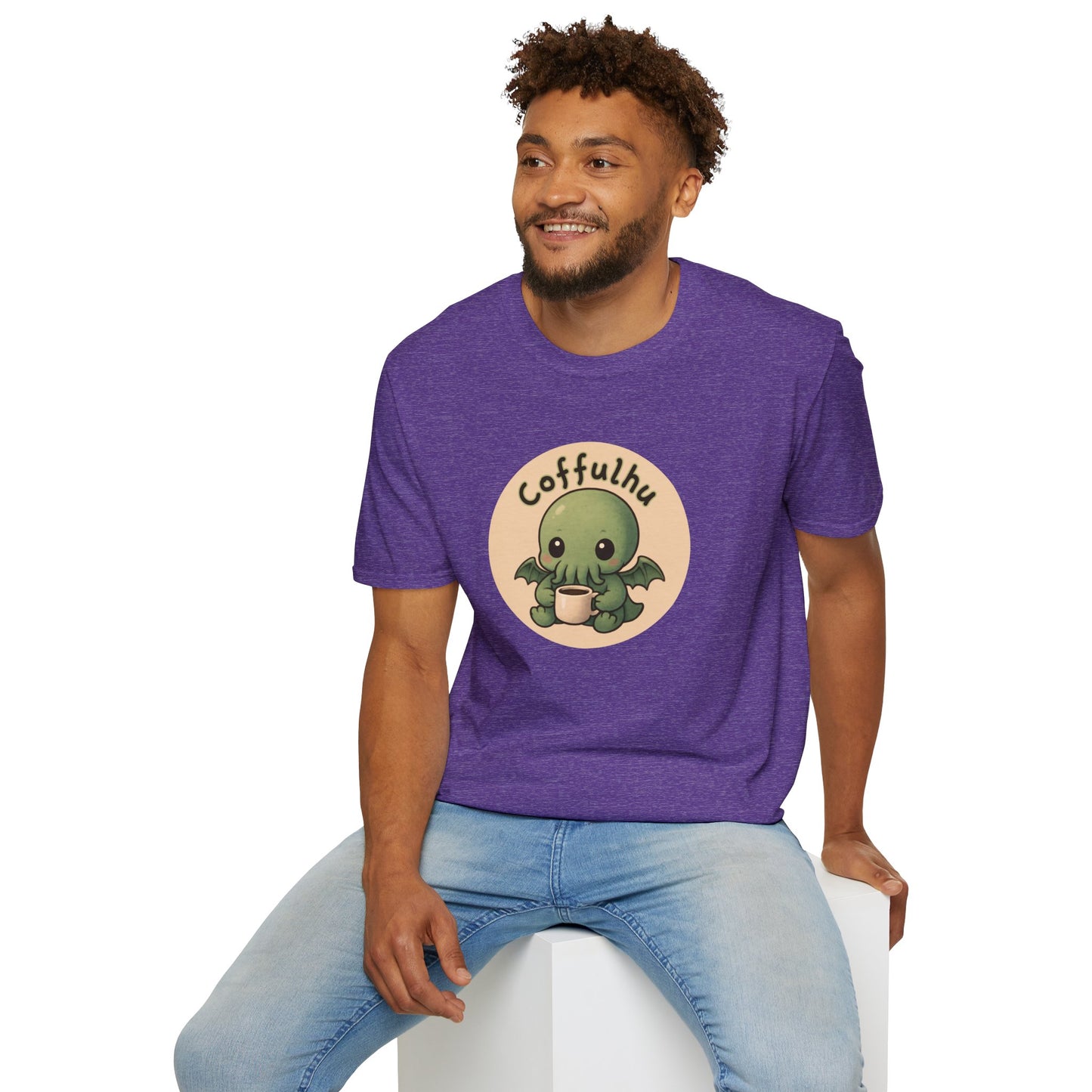 Cthulhu Coffulhu Coffee Pun - Unisex Softstyle T-Shirt
