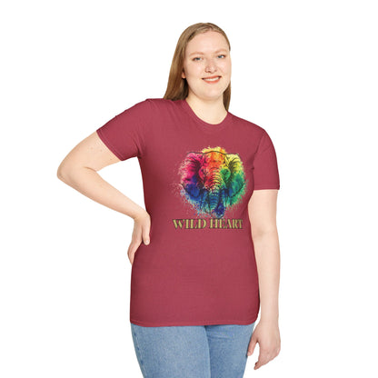 Wild Heart Collection - Elephant Color Splash Unisex Softstyle Graphic T-Shirt
