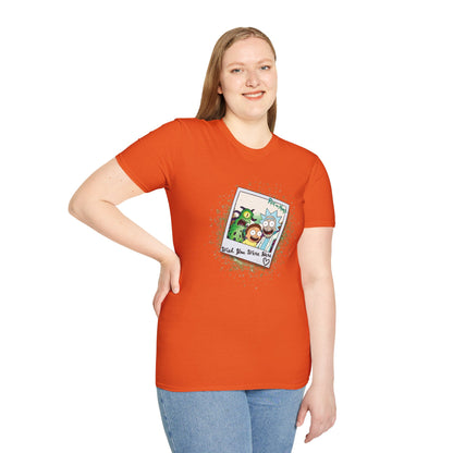 Rick & Morty Polaroid - Wish You Were Here - Unisex Softstyle T-Shirt