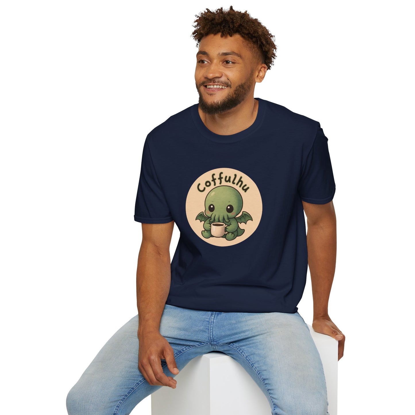 Cthulhu Coffulhu Coffee Pun - Unisex Softstyle T-Shirt