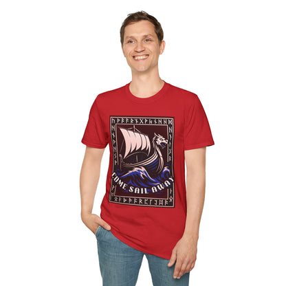 Nordic Runes Viking Ship - Unisex Softstyle T-Shirt