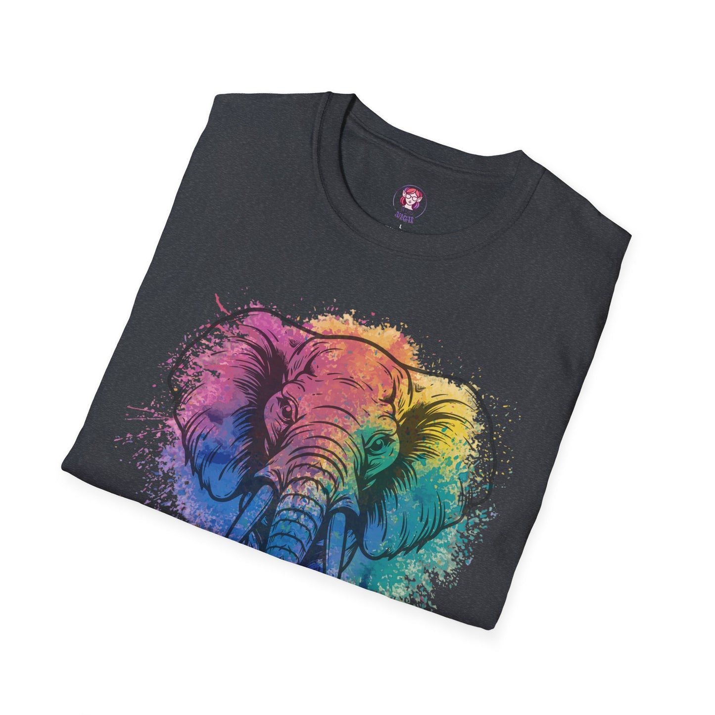 Wild Heart Collection - Elephant Color Splash Unisex Softstyle Graphic T-Shirt