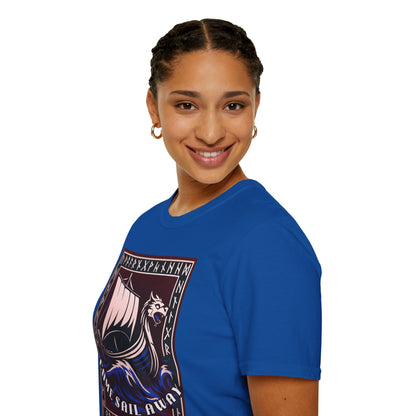Nordic Runes Viking Ship - Unisex Softstyle T-Shirt