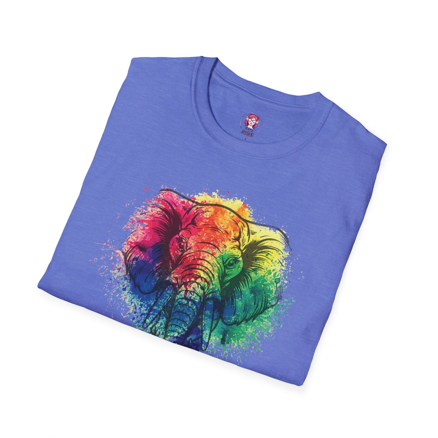 Wild Heart Collection - Elephant Color Splash Unisex Softstyle Graphic T-Shirt