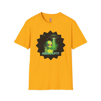 Cool Alien Peace Sign - Need a Lift - Unisex Softstyle T-Shirt