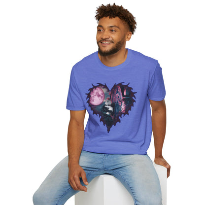 Gothic Couple Under the Moon - Unisex Softstyle T-Shirt