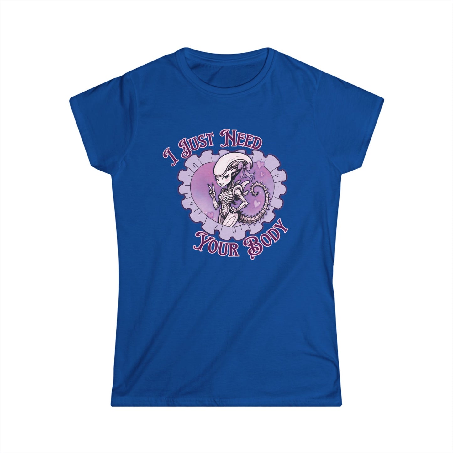 Alien Women's Softstyle Tee - Cute Xenomorph "I Just Need Your Body" Graphic Tee