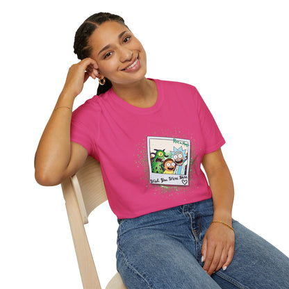 Rick & Morty Polaroid - Wish You Were Here - Unisex Softstyle T-Shirt