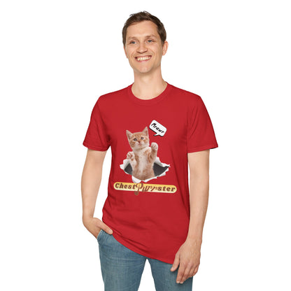 Cute Kitten ChestPurrster Pun - Unisex Softstyle T-Shirt