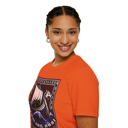 Nordic Runes Viking Ship - Unisex Softstyle T-Shirt
