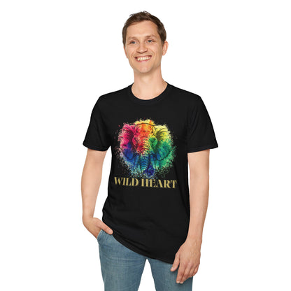 Wild Heart Collection - Elephant Color Splash Unisex Softstyle Graphic T-Shirt