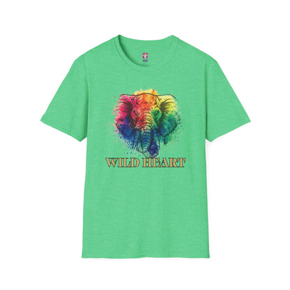 Wild Heart Collection - Elephant Color Splash Unisex Softstyle Graphic T-Shirt