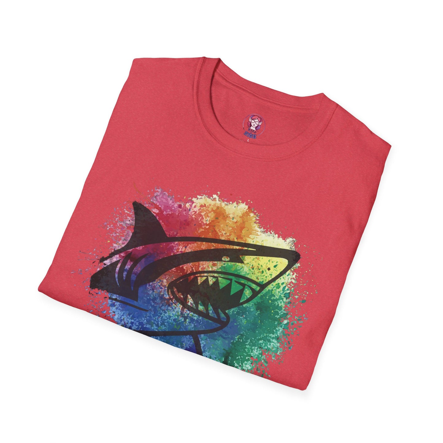 Wild Heart Collection - Shark Color Splash Unisex Softstyle Graphic T-Shirt