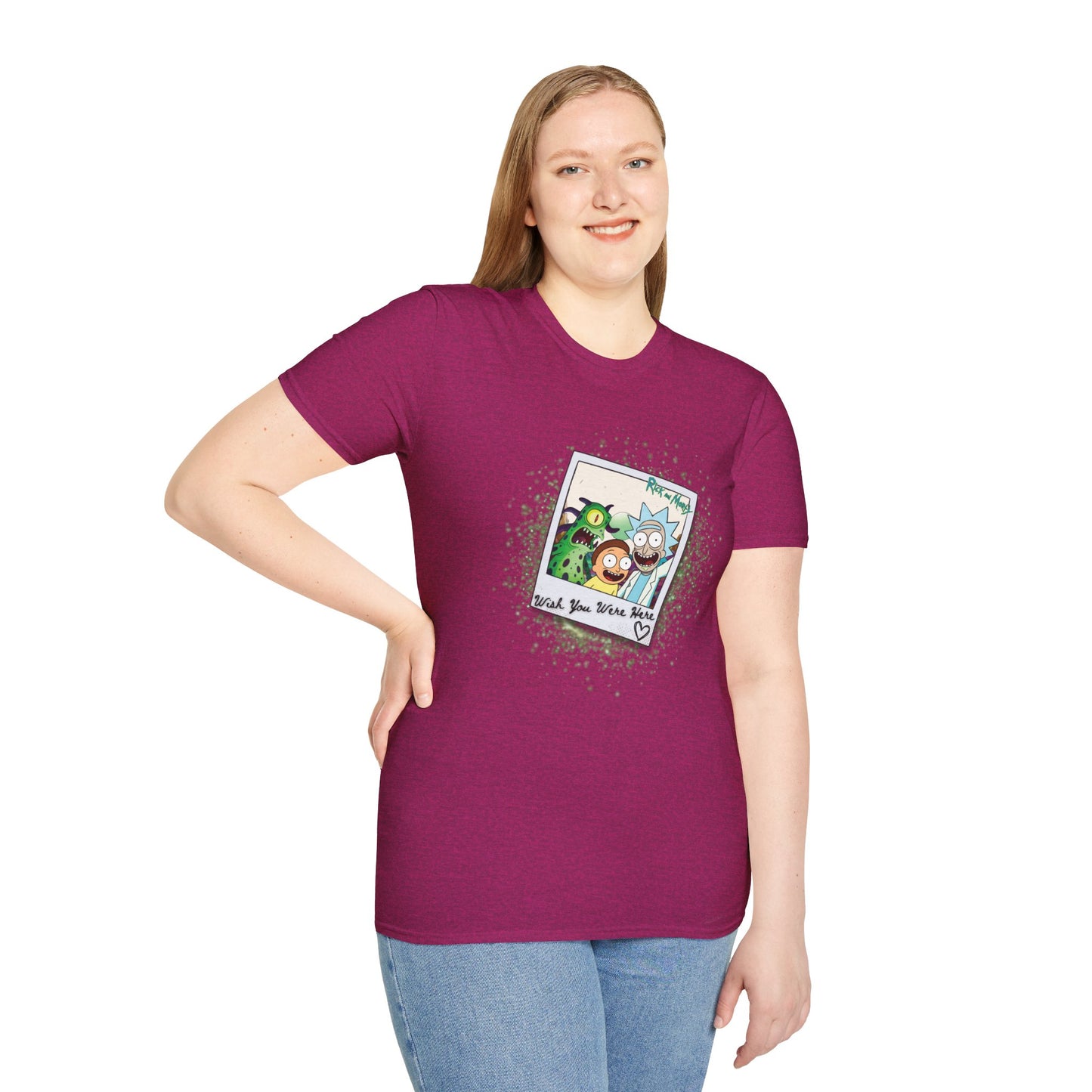 Rick & Morty Polaroid - Wish You Were Here - Unisex Softstyle T-Shirt