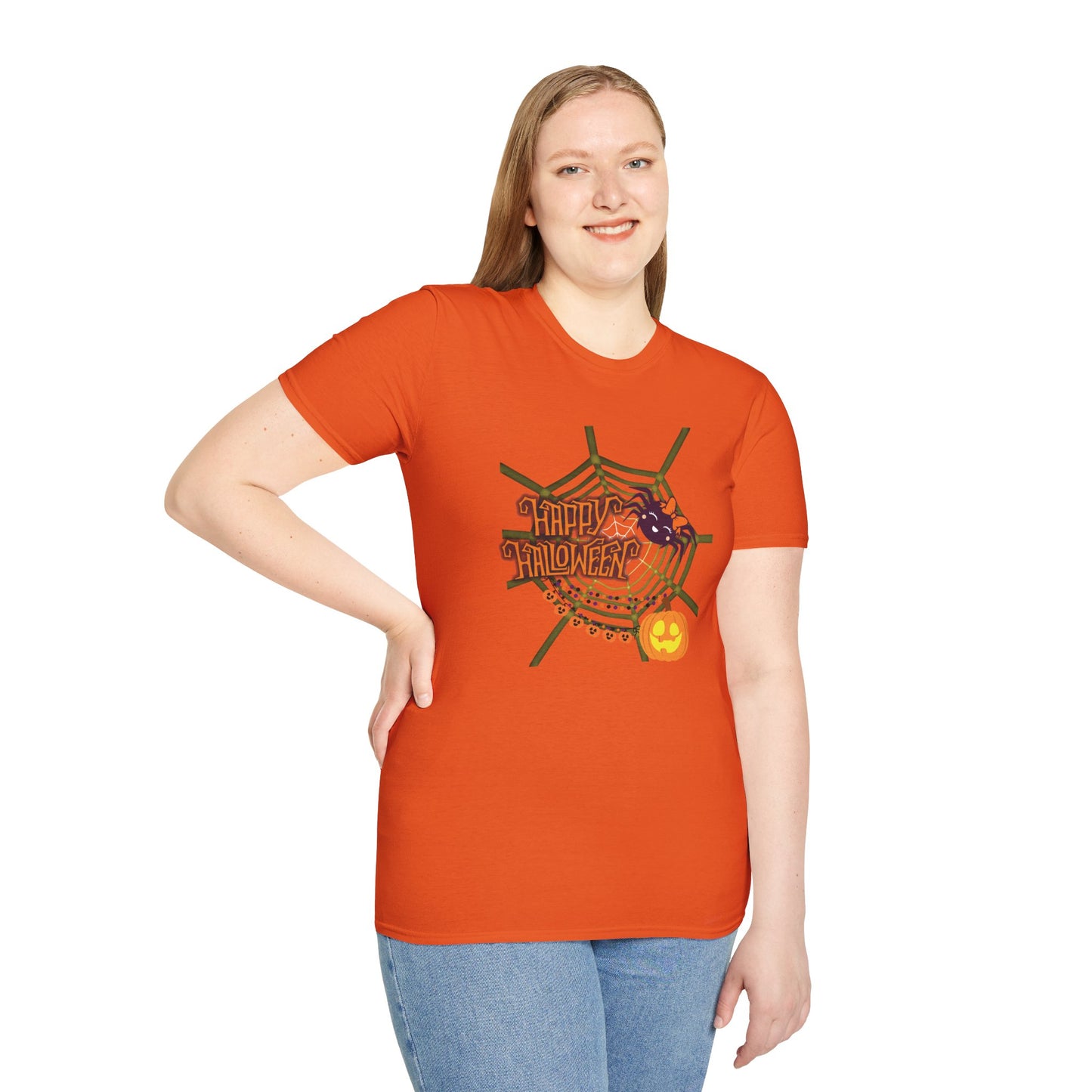 Halloween Cute Spiderweb - Unisex Softstyle T-Shirt