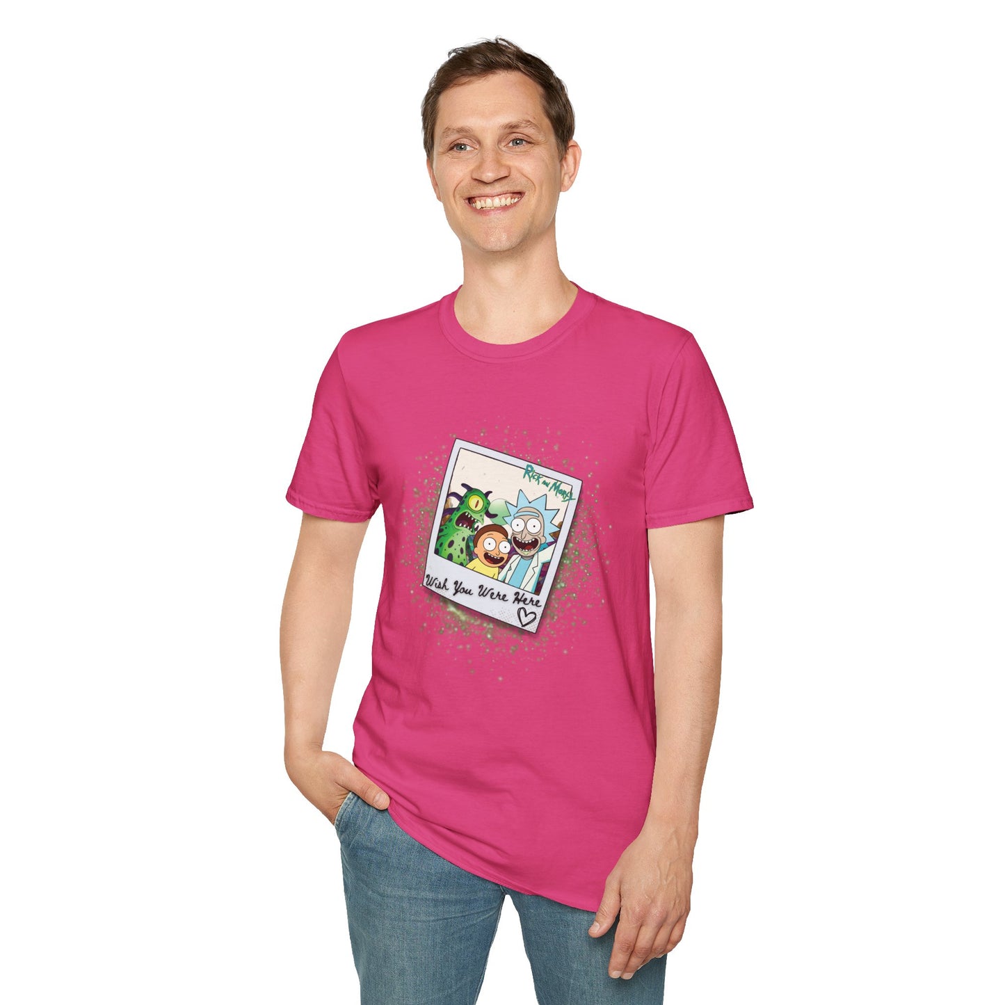 Rick & Morty Polaroid - Wish You Were Here - Unisex Softstyle T-Shirt