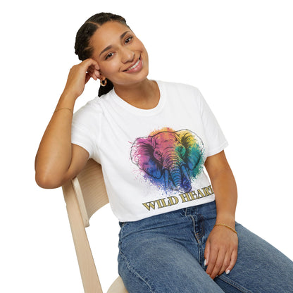 Wild Heart Collection - Elephant Color Splash Unisex Softstyle Graphic T-Shirt