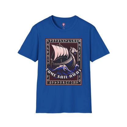 Nordic Runes Viking Ship - Unisex Softstyle T-Shirt