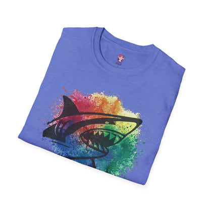 Wild Heart Collection - Shark Color Splash Unisex Softstyle Graphic T-Shirt