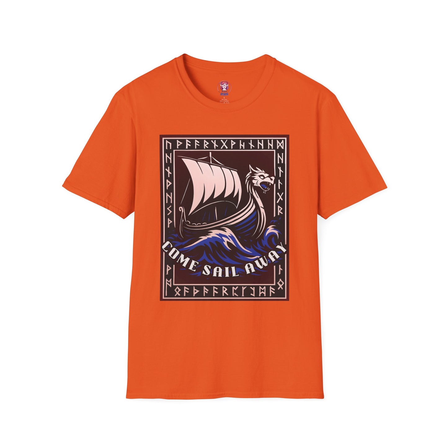 Nordic Runes Viking Ship - Unisex Softstyle T-Shirt