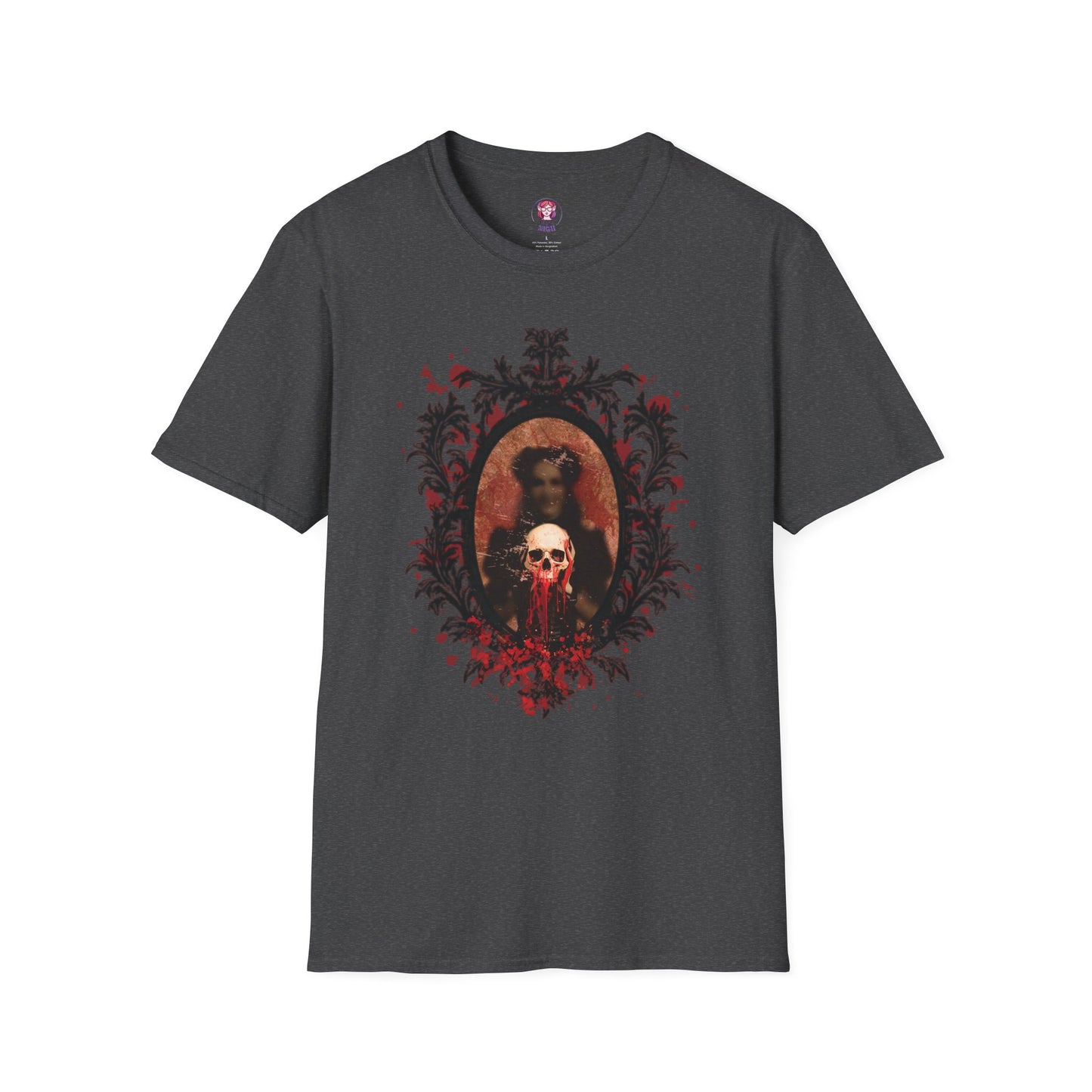 Vintage Gothic Skull Frame - Unisex Softstyle T-Shirt