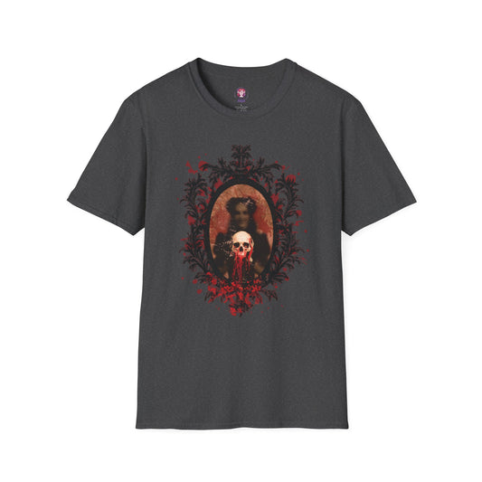 Vintage Gothic Skull Frame - Unisex Softstyle T-Shirt