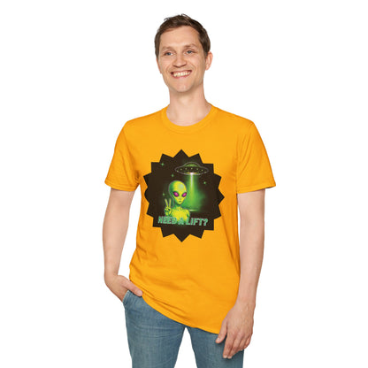 Cool Alien Peace Sign - Need a Lift - Unisex Softstyle T-Shirt